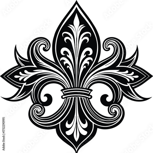 gothic fleur de lis ornament vector.eps
