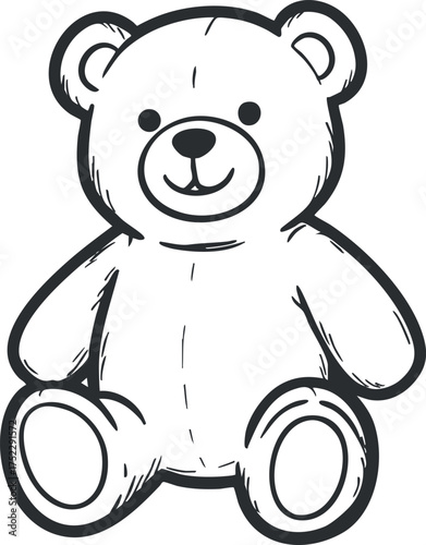 A cute cartoon teddy bear illustration perfect for children's themes and designs.