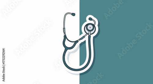Stethoscope Illustration - Medical Tool for Healthcare Diagnosis and Examination.