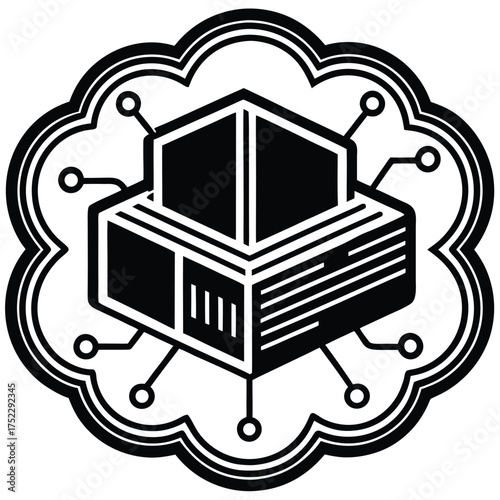 paas platform cloud icon  thin line vector .eps
