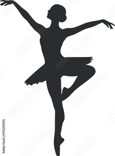 A graceful silhouette of a ballet dancer in an artistic pose showcasing elegance and movement.