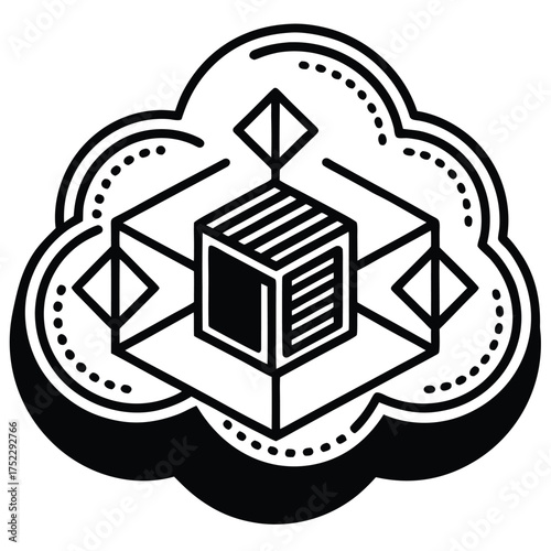 saas software cloud icon  editable stroke .eps