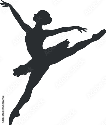 A graceful silhouette of a ballet dancer in an elegant pose showcasing artistic movement and flexibility.