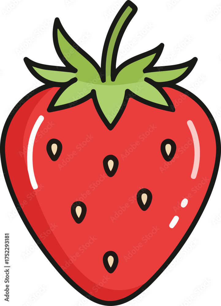 Obraz premium Fresh ripe strawberry illustration with vibrant colors