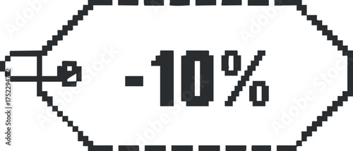 A promotional tag displaying a 10 percent discount for retail or online shopping.