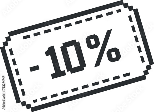 Discount coupon illustration featuring a 10 percent off promotion for shoppers and retailers