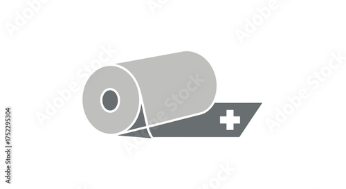Medical Bandage Roll with Attached Adhesive Pad.
