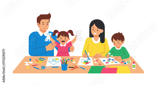 Family Arts and Crafts Activity with Upset Daughter.