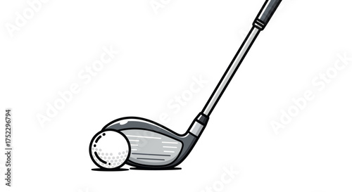 Golf Club and Ball Ready for a Swing.