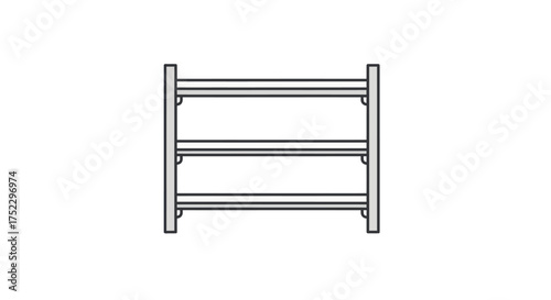 Simple Three-Tiered Wooden Rack Minimalist Design.
