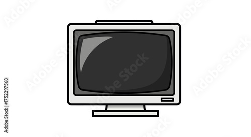 Vintage Television Set with a Dark Screen Display.