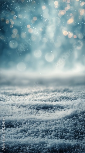 Snow-covered Landscape With Sparkling Snowflakes on a Chilly Winter Day