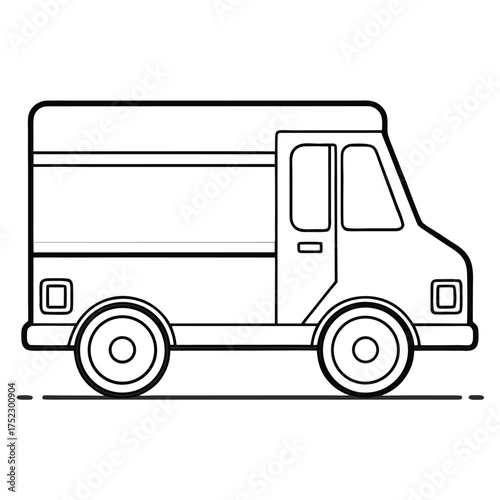 Delivery truck outline vector