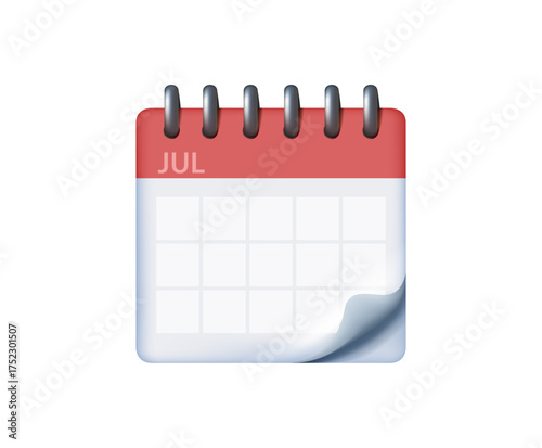 Calendar emoji icon. Scheduling, planning, deadlines, and productivity Ideal for corporate presentation, time management