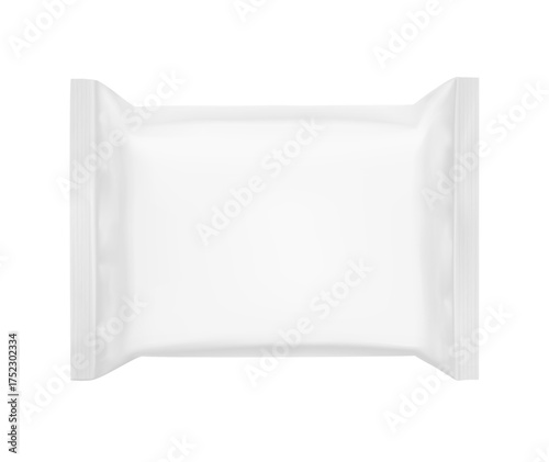 Blank flow package bag mockup. Vector illustration can look great on any background. Isolated on white background. Perfect for your product. EPS10.