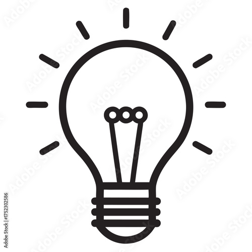 Light bulb outline vector icon