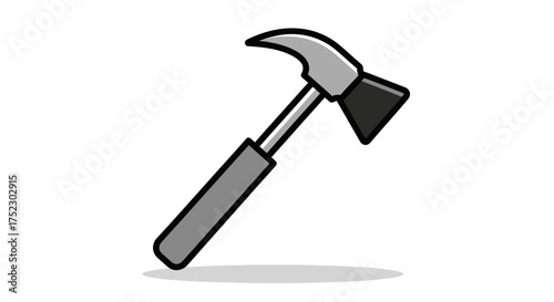 A simple stylized illustration of a claw hammer tool.