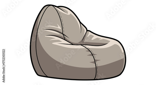 Comfortable Gray Beanbag Chair with Stitching Detail.