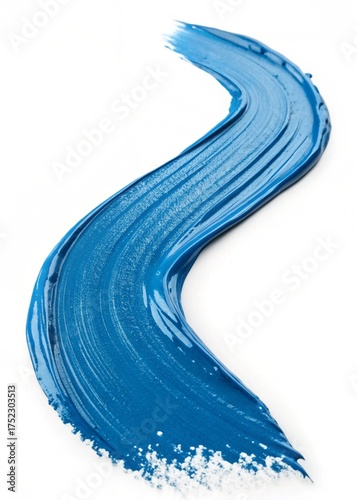 blue and white paint, wavy line in perspective