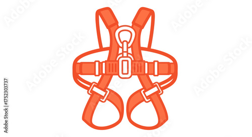 Orange Safety Harness for Fall Protection and Industrial Work.