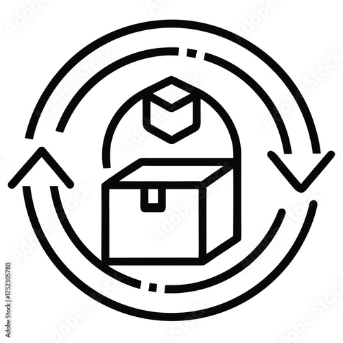 Return policy outline vector icon