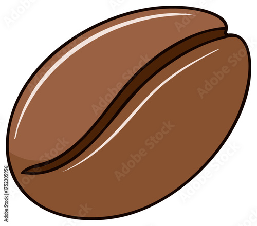 Isolated Coffee Bean Depiction Aromatic Brown Bean Illustration for Morning Brew