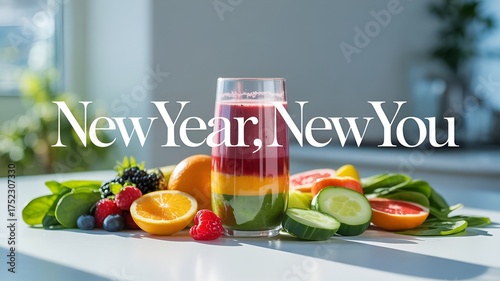 Colorful fresh juice and a variety of fruit for a healthy start.