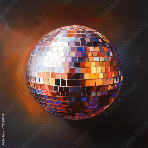 Colorful disco ball painting