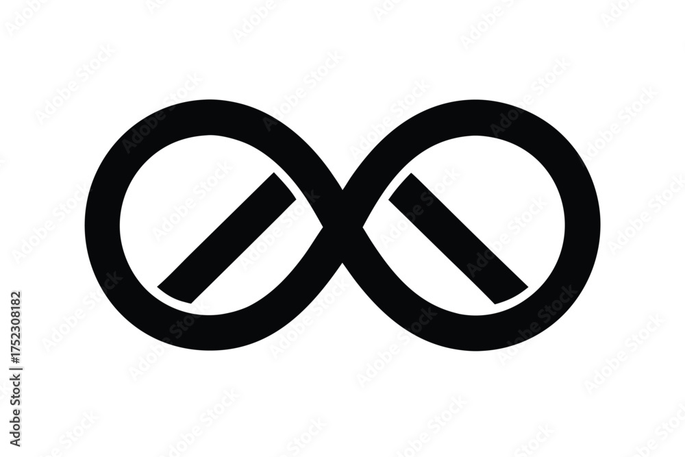 Fototapeta premium Abstract design merging infinity symbol with peace symbol in vibrant colors