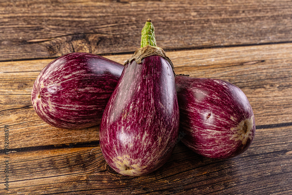 Fototapeta premium Stripped violet graffiti eggplant vegetable
