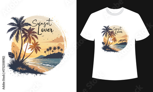 T-shirt design. palm trees silhouette t shirt design. t-shirt design vector for print.vector illustration. quotes for t shirt