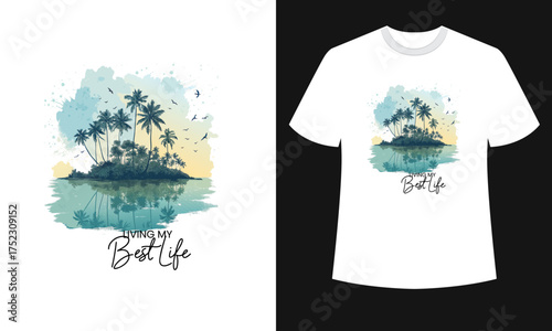 T-shirt design. palm trees silhouette t shirt design. t-shirt design vector for print.vector illustration. quotes for t shirt