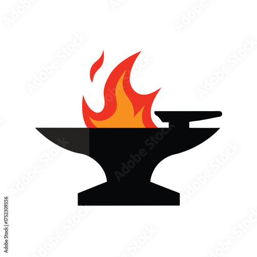 Creative vector design merging anvil with abstract elements