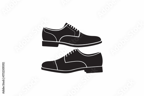 Formal classic Derby Shoes vector silhouettes black image.