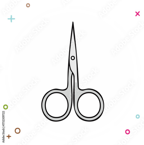 Professional Manicure Pedicure Nail Scissors Grooming Tool Flat Vector Icon
