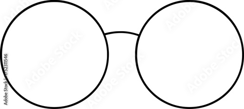 Round Glasses Line Art Vector Illustration