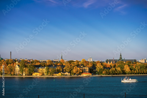 Photography Golden Autumn Along the Waterfront in Stockholm, Sweden