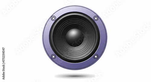 A modern purple sound system speaker isolated on a white background, a high-quality technology vector illustration