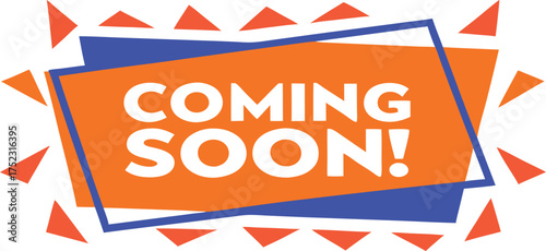Orange blue announcement coming soon vector