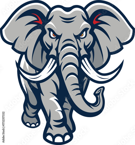 Angry Elephant Vector Mascot – Powerful Wild Animal Logo Design