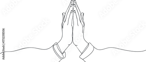 Two hands in a prayer gesture symbolizing spirituality and unity in faith and meditation.