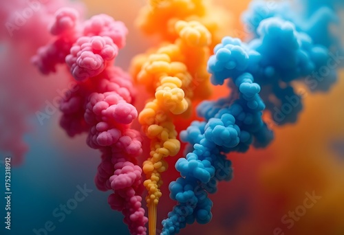 Colorful acrylic ink in water isolated. Abstract background. Color explosion liquid, cloud in motion