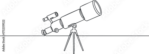 A detailed illustration of a telescope on a stand ideal for stargazing and astronomy.