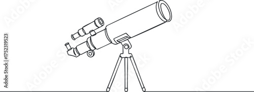 Illustration of a telescope on a tripod for astronomy and stargazing activities.