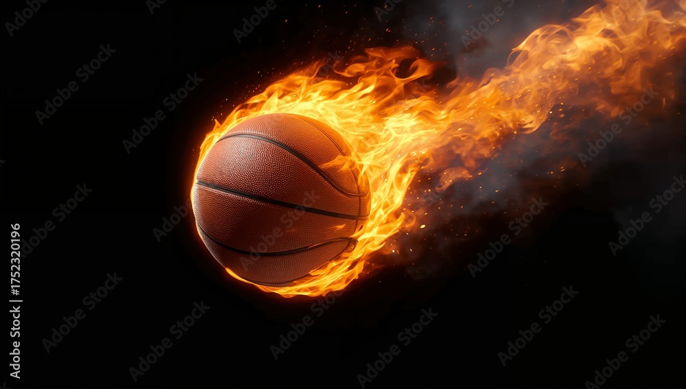 Fototapeta premium burning basketball ball