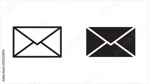 Envelope icons set. Email Vector graphic illustration. 