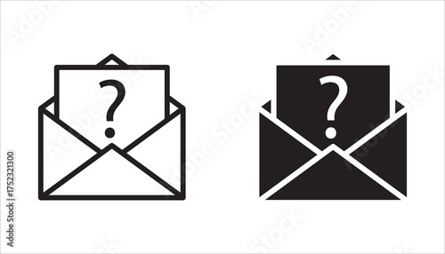 Envelope icons set. Email Vector graphic illustration. 