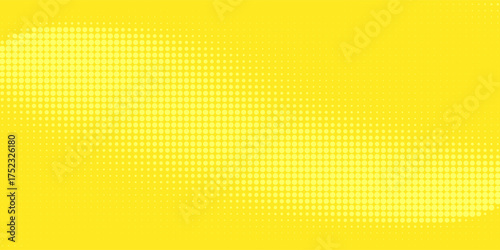 Pop art lemon yellow background with halftone patterns in comic book style, vector illustration