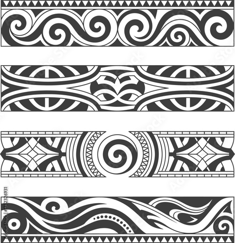 Tribal pattern vector design maori polynesian tattoo ornament decoration art line