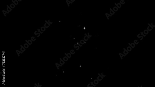 sparkle shining glowing twinkling stars animation with smooth shimmer motion, Motion Graphics in After Effect on Black Screen Background for sparkle twinkle star glitter overlay animation, 4K.